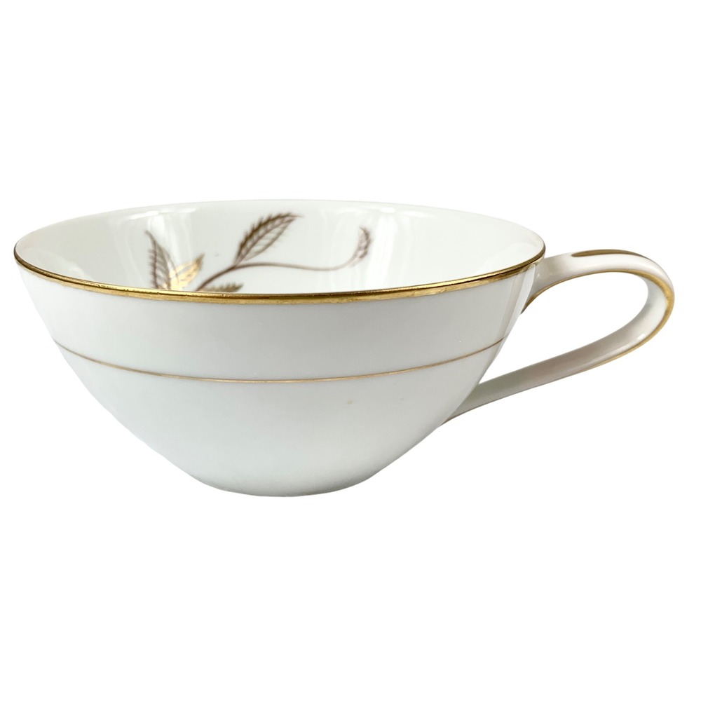 Noritake China Jania 5631 Teacup Gold Wheat Leaf White Japan Vintage Cup Only